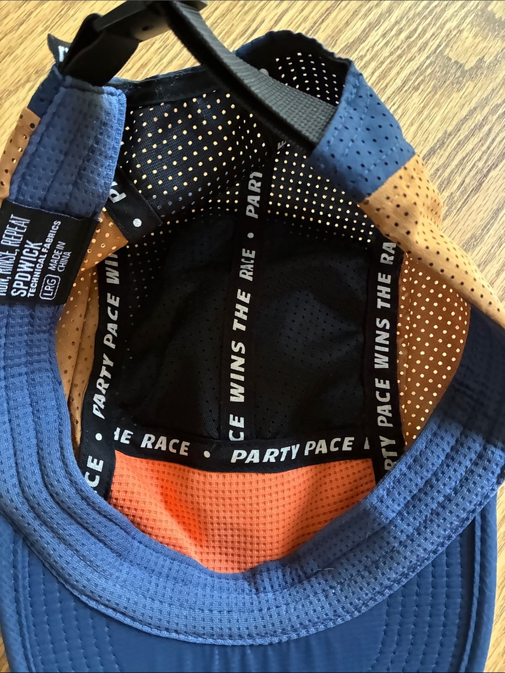 Rnnr Men’s Lightweight 5-Panel Performance Cap — Navy, Brown, Orange - Picture 3 of 4